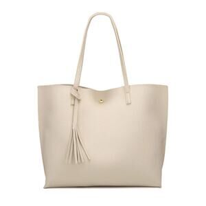Dreubea Women’s Soft Faux Leather Tote Bag Big Capacity Tassel Shoulder Bag New